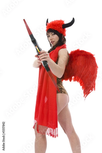 Fototapeta sexual woman devil  on isolated background