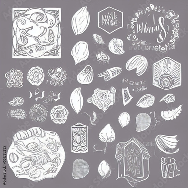 Fototapeta hand-drawn doodle elements for adding character and personality to designs