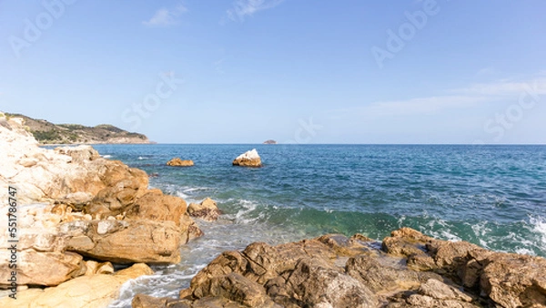 Obraz Beaches, cliffs and tourist places in the south of Spain. White coast in the Valencian Community.