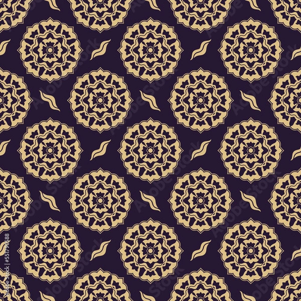 Fototapeta Seamless ornamental luxurious royal vector pattern in Ottoman Kaftan style. Use for fabric prints, weaving, knitting, home decoration, fashion design and bedding patterns