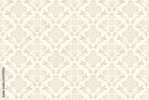 Fototapeta Seamless ornament on background. Floral ornament on background. Wallpaper pattern. Template for design of your interior