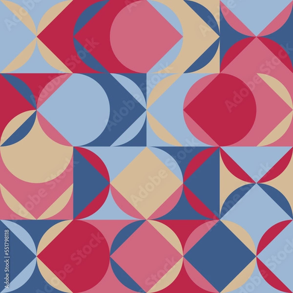 Obraz Viva magenta seamless pattern. Abstract geometric background. Vector illustration.