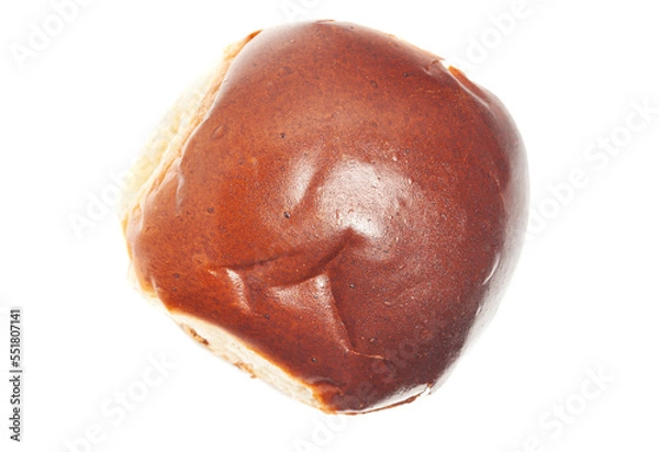 Obraz fresh baked wheat bun isolated on white.