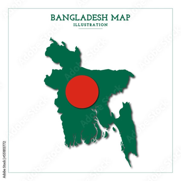 Obraz Bangladesh Map Vector Illustration