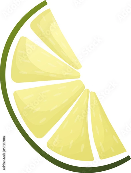 Fototapeta One slice of green lime