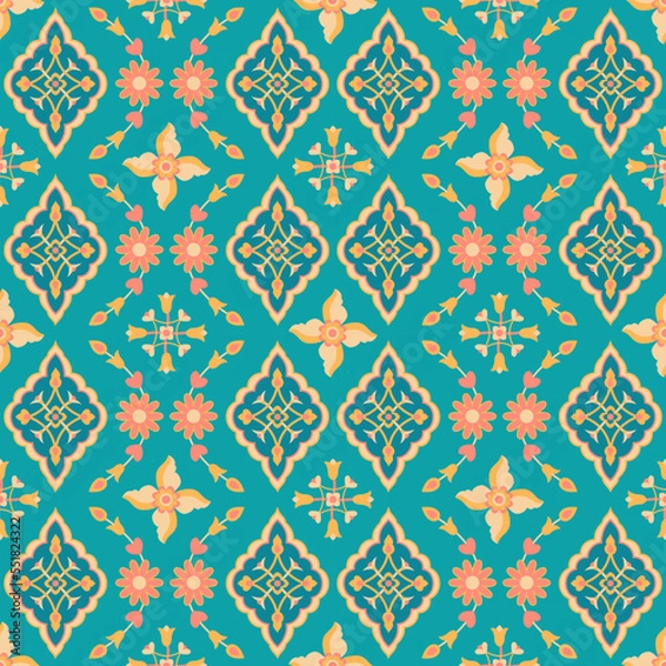 Obraz Turkish floral seamless pattern
