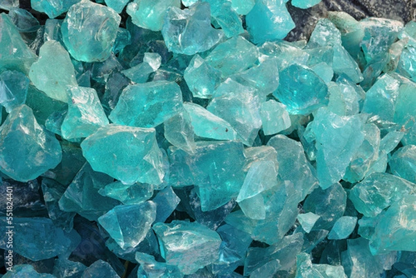 Obraz Many different decorative aquamarine crystal stone for decoration in landscape design.