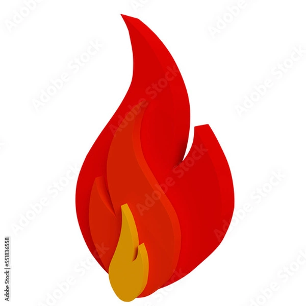 Fototapeta fire logo symbol icon 3d render design