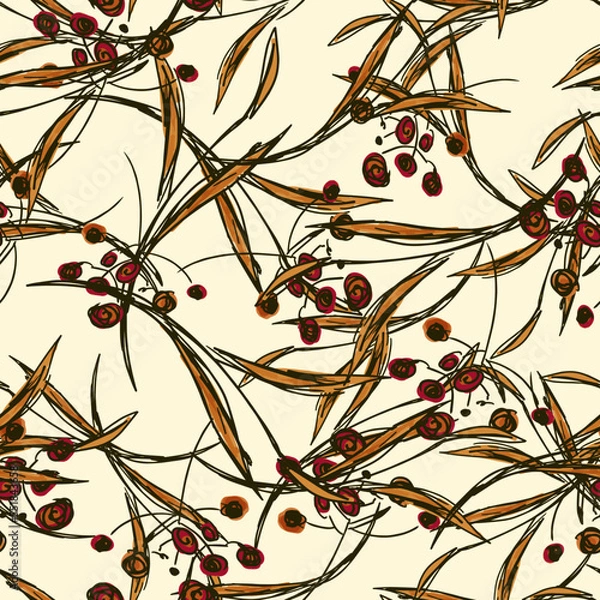 Fototapeta Seamless background with berries.