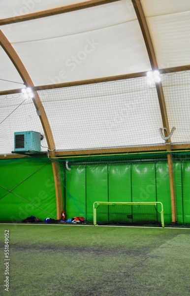 Fototapeta Football field, hall goal posts, goal, field, football
