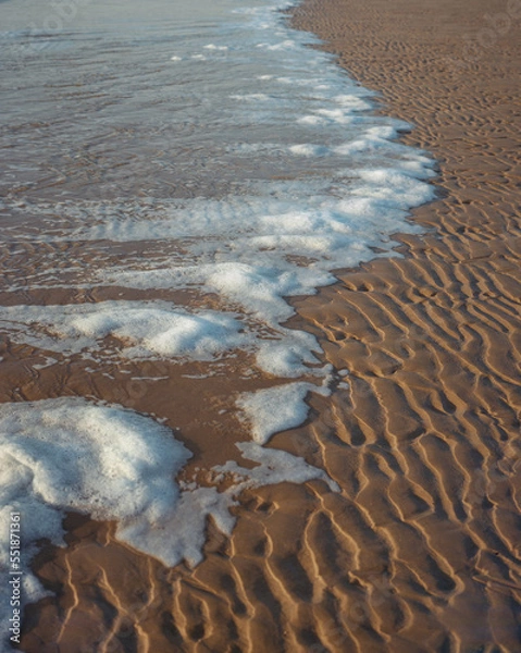 Obraz white wave rush over beach
