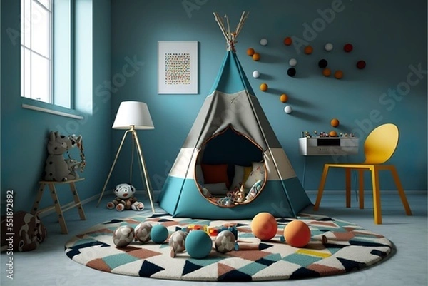 Obraz modern style playing room interior for children