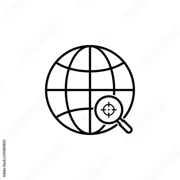 Obraz Globe icon vector. internet web sign symbol. vector illustration on white background