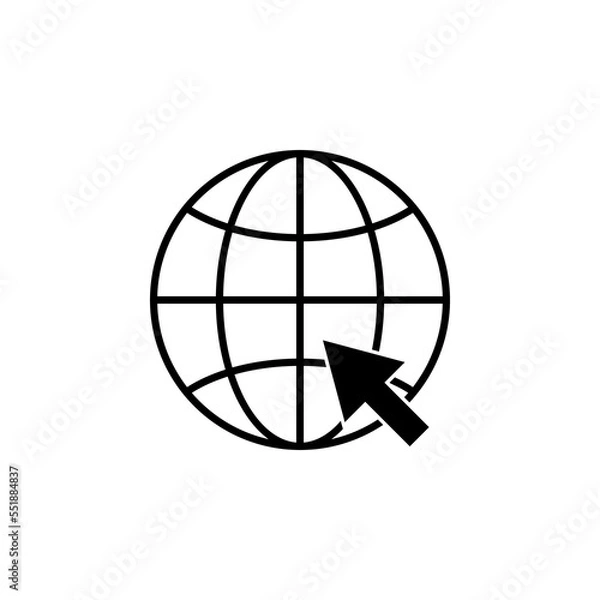 Obraz Globe icon vector. internet web sign symbol. vector illustration on white background