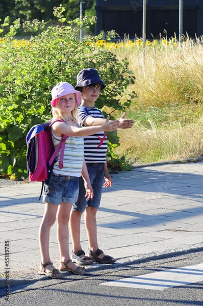 Obraz Handzeichen am Zebrastreifen
