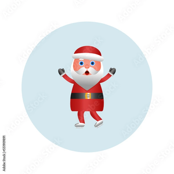Fototapeta Santa Claus on a blue background. vector illustration