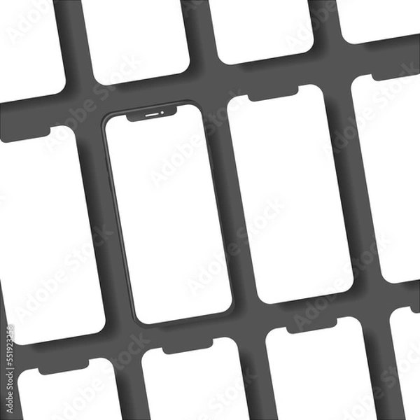 Obraz Conceptual mobile phones for user interface, user experience presentation. Smartphone mock-up. Mobile app interface design concept. Vector