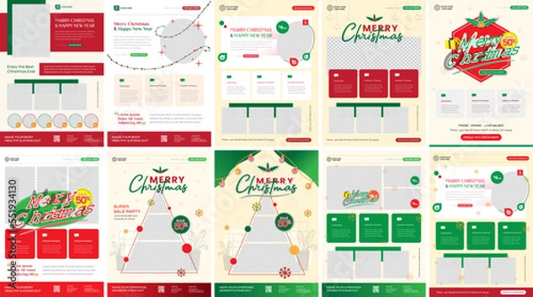 Obraz A Pack of Merry Christmas & Happy New Year Special Flyer - a4 Size - Perfect for Special Sale or Discounts