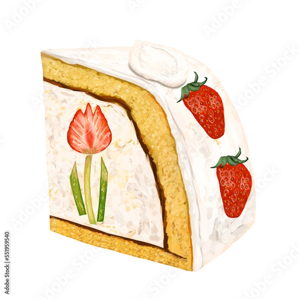 Obraz 苺のドームケーキ　タルギケーキ　韓国スイーツ
