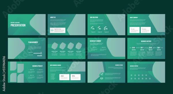 Obraz Creative business presentation slides template design set
