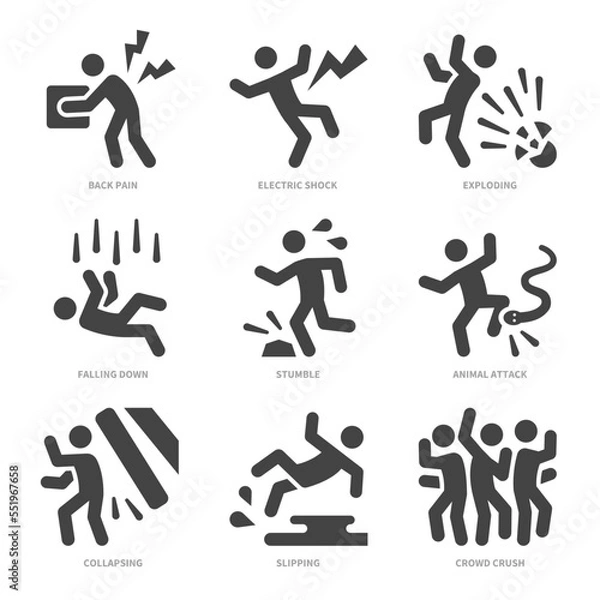 Obraz accident icon set,vector and illustration