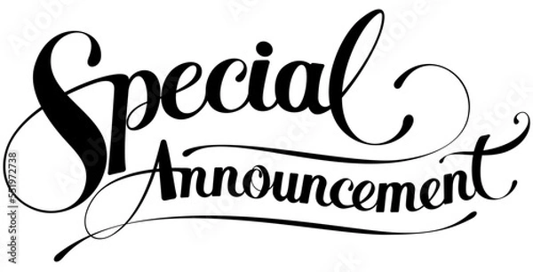 Obraz Special Announcement - custom calligraphy text