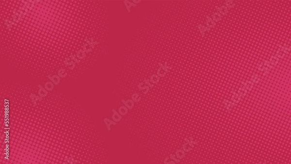 Obraz Color of the year 2023 viva magenta halftone background. Abstract gradient vector background. Pink dots halftone geometric texture. Simple design. Vector illustration