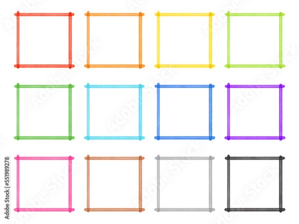 Fototapeta 水彩テクスチャ 正方形フレームセット