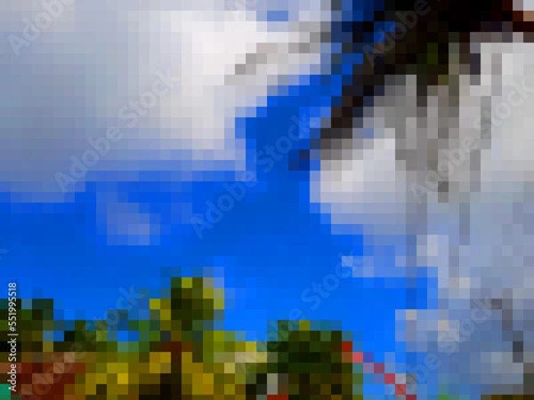 Obraz Abstract pixel background with a composition of white, blue, and a little green and yellow.