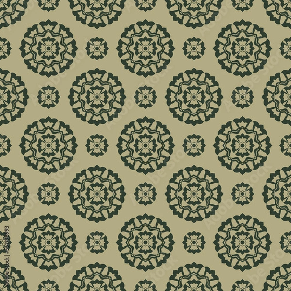 Obraz Seamless oriental luxurious vector damask pattern in Ottoman Style with Islamic stylized flower motifs. Use for fabric prints, weaving, knitting, home decoration, fashion design and bedding.