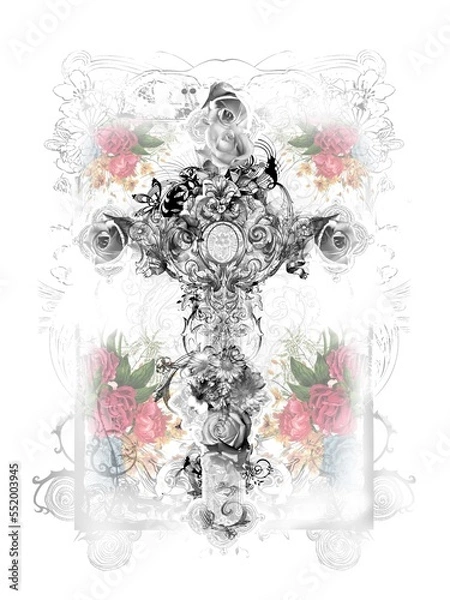 Fototapeta Abstract design print on plain base