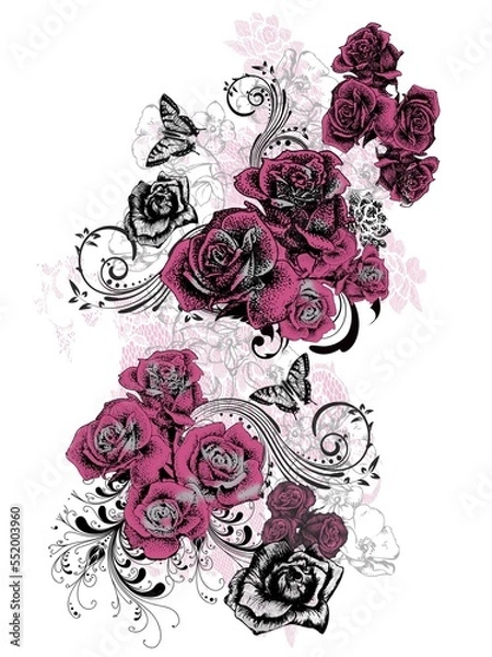 Fototapeta Abstract design print on plain base