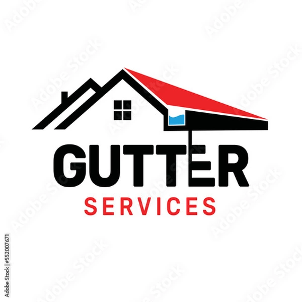 Obraz Gutter Roofing service logo design template vector illustration