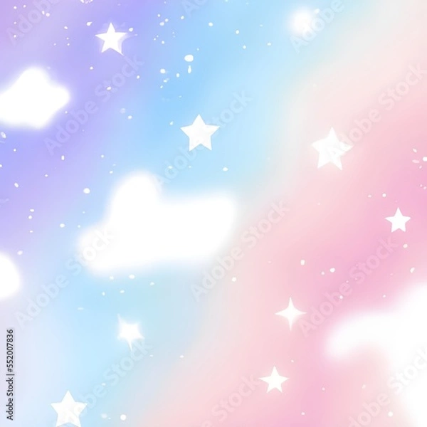 Obraz Pastel cosmic fantasy background. Generative AI.	