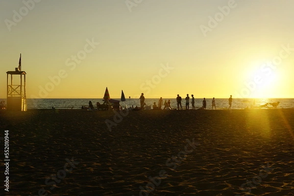 Fototapeta Beach scenery at sunset