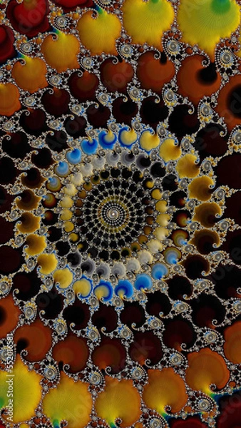Fototapeta Artistic and imaginative digitally designed abstract 3D fractal background
