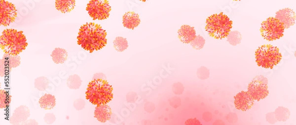 Fototapeta Respiratory syncytial virus particles (RSV). The RSV virus can cause respiratory infections. 3d illustration.