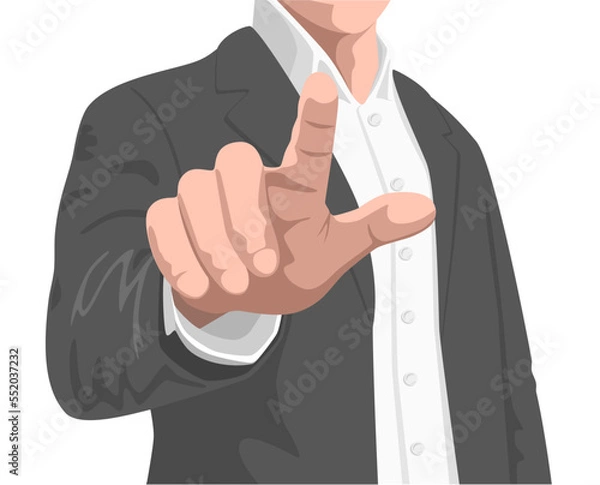 Fototapeta Businessman pointing, touch screen, vector