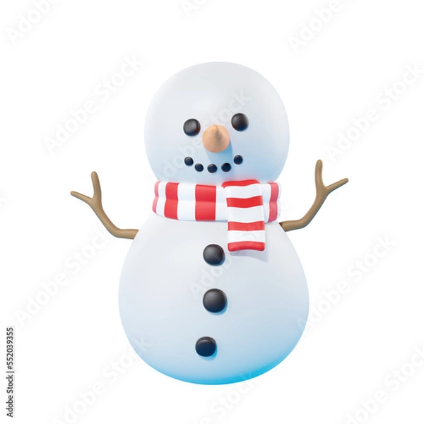 Obraz Christmas snowman 3d render