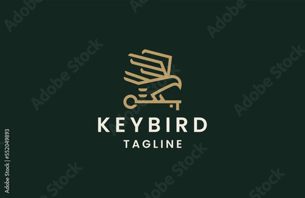 Obraz Eagle key bird logo icon design  template flat vector