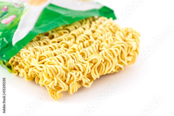 Fototapeta Instant noodles isolated on white background