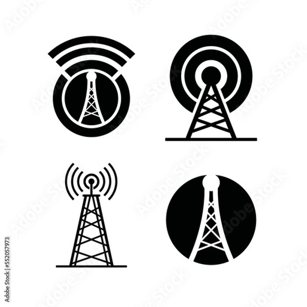 Obraz Tower cellular communication logo design template vector illustration