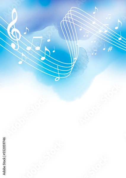 Obraz Music watercolor background for use as a template for flyer or for use in web design.