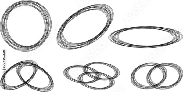 Fototapeta Illustration with circles. Black and white vector. Circle pattern. Abstraction ring.