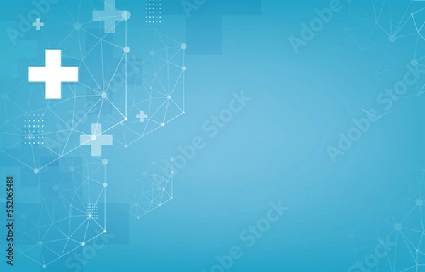 Obraz Modern blue medical technology background.vector polygon pattern