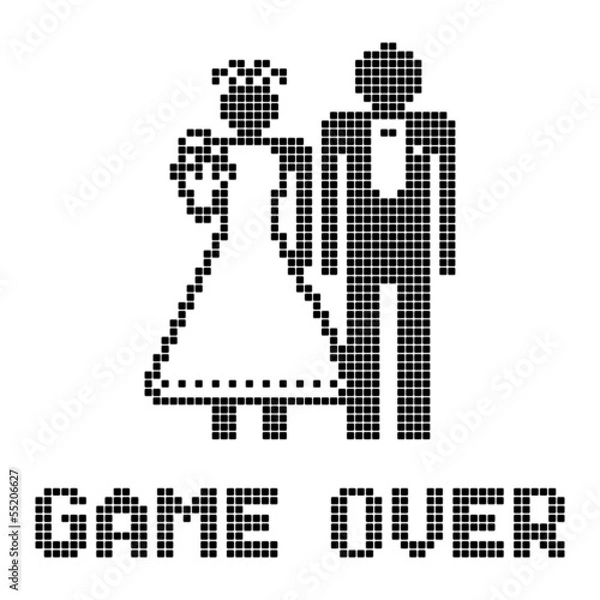 Obraz Funny wedding symbol - Game Over