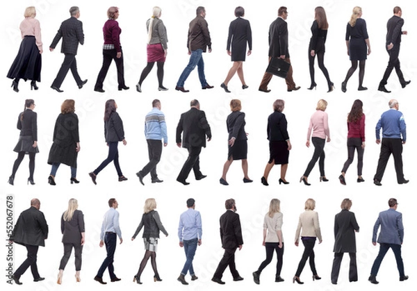 Obraz group of successful business people in motion isolated