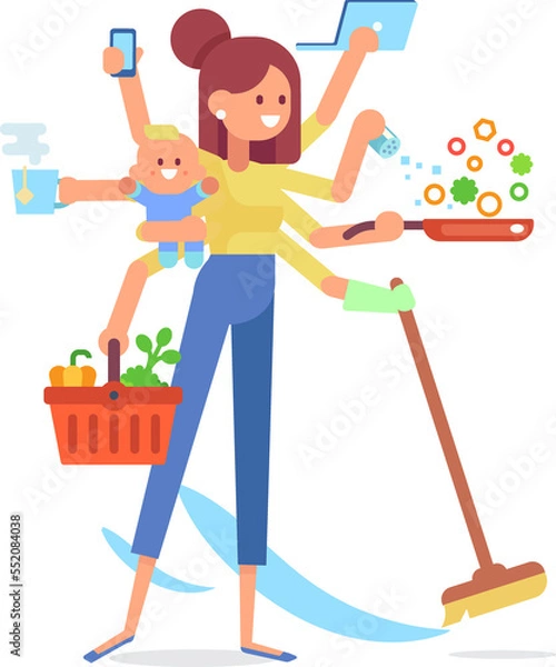 Obraz Multitasking woman