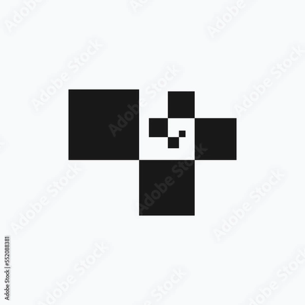 Fototapeta pixel,particle logo design template vector sign
