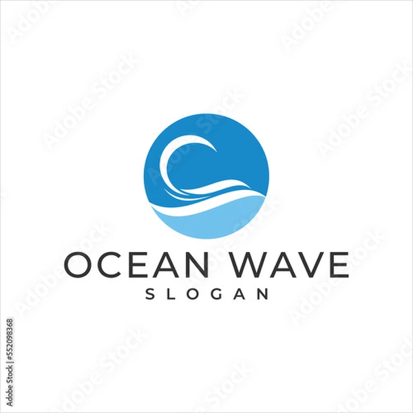 Fototapeta water wave logo template vector - Vector

